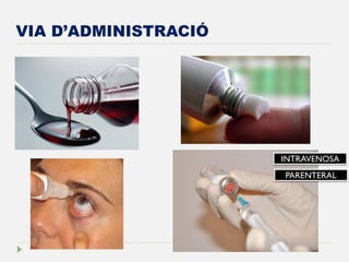 VIA D’ADMINISTRACIÓ 
INTRAVENOSA 
PARENTERAL  
