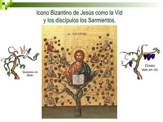 Icono Bizantino de Jesús como la Vid 
y los discípulos los Sarmientos. 
 