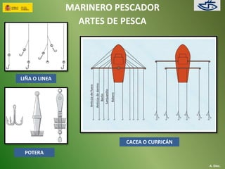 MARINERO PESCADOR 
ARTES DE PESCA 
LIÑA O LINEA 
A. Díez. 
POTERA 
CACEA O CURRICÁN 
 