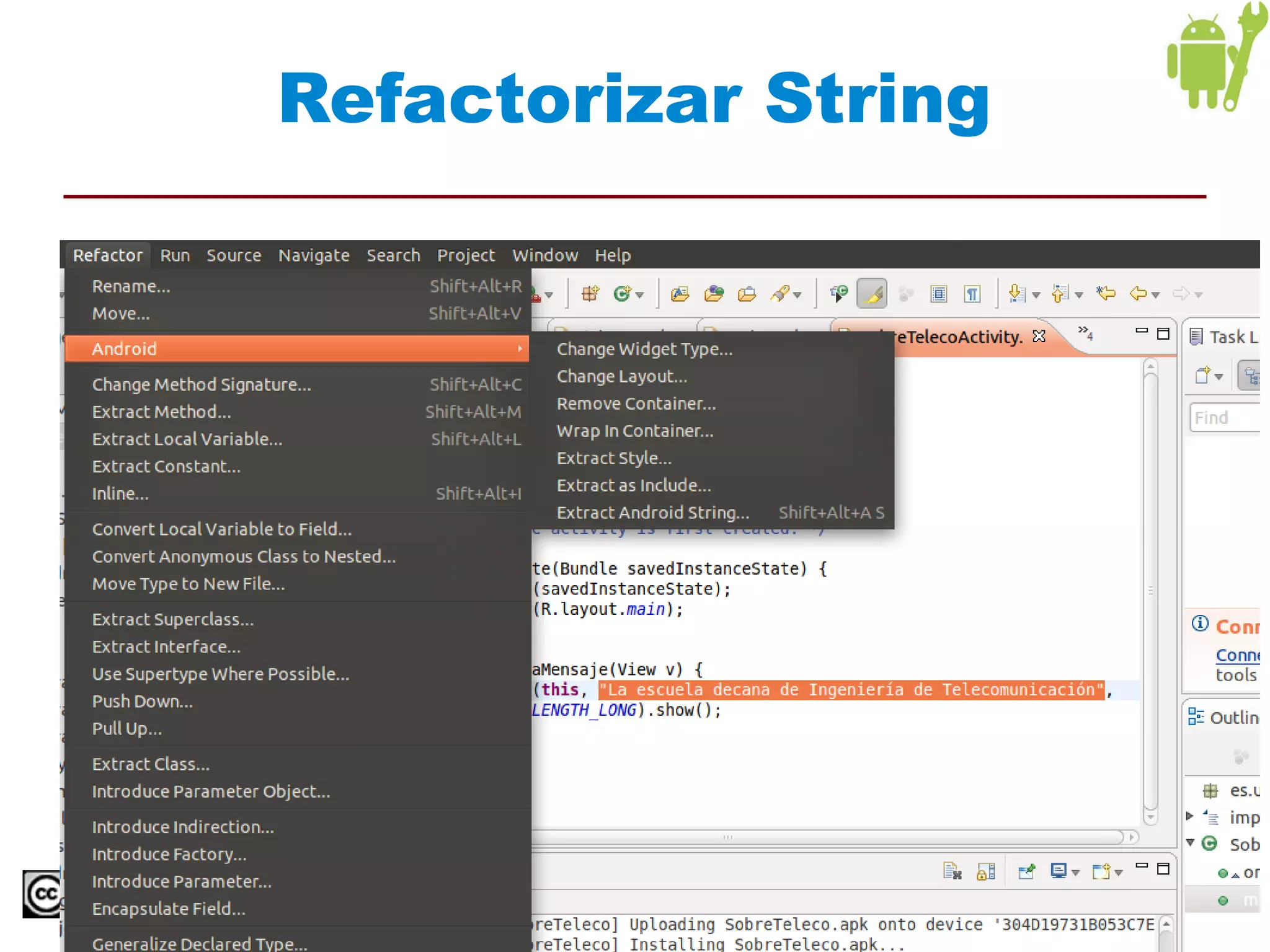 Refactorizar String




          Interfaces de Usuario   29
 