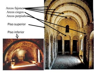 Arcos fajones
Arcos ciegos
Arcos perpiaños

 Piso superior

 Piso inferior
 