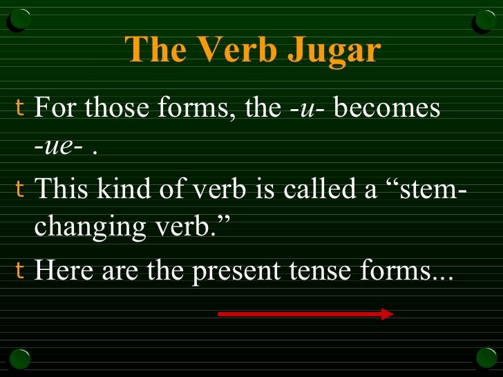 TEMA 4B The Verb Jugar