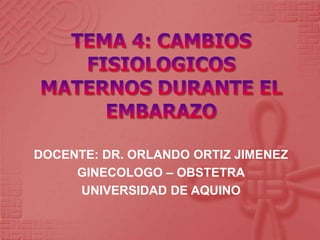 DOCENTE: DR. ORLANDO ORTIZ JIMENEZ
GINECOLOGO – OBSTETRA
UNIVERSIDAD DE AQUINO
 