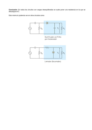 Conclusión: En todos los circuitos con cargas desequilibradas se suele poner una resistencia en la que se
descargue el C.

Esto mismo lo podemos ver en otros circuitos como:
 