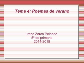 Tema 4: Poemas de verano

Irene Zarco Peinado
5º de primaria
2014-2015

 