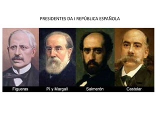 PRESIDENTES DA I REPÚBLICA ESPAÑOLA
 