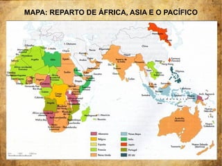 MAPA: REPARTO DE ÁFRICA, ASIA E O PACÍFICO
 