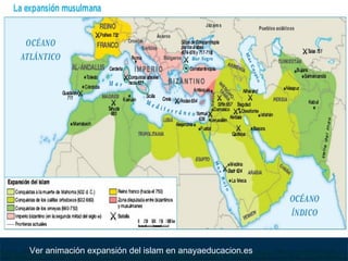 Ver animación expansión del islam en anayaeducacion.es
 