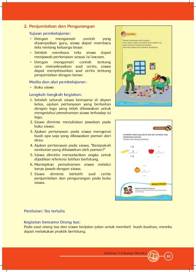 Tema 4, keluargaku 2-kurikulum 2013-bse kelas 1 sd-buku guru