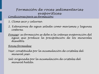 Carbonatos : contienen carbono, oxígeno y un metal. Ejm.: magnesita y calcita. Haluros : compuestos por un metal combinado con cloro o con flúor. Ejm.: halita y fluorita. 