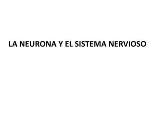 LA NEURONA Y EL SISTEMA NERVIOSO
 