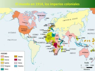 El mundo en 1914, los imperios coloniales
 