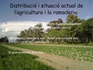 Distribució i situació actual de l’agricultura i la ramaderia   <ul><li>Els sistemas agraris :  el determina el  desenvolu...