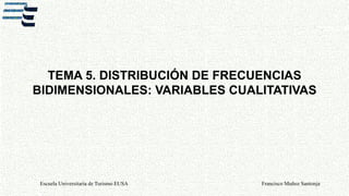 TEMA 5. DISTRIBUCIÓN DE FRECUENCIAS BIDIMENSIONALES: VARIABLES CUALITATIVAS 