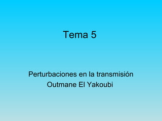 Tema 5
Perturbaciones en la transmisión
Outmane El Yakoubi
 