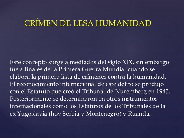 delitos de lesa humanidad concepto juridico