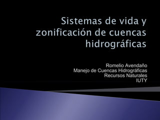 Romelio Avendaño
Manejo de Cuencas Hidrográficas
Recursos Naturales
IUTY
 