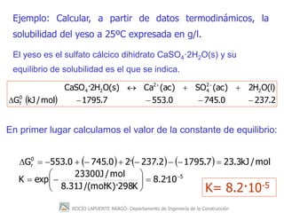 ROCÍO LAPUENTE ARAGÓ- Departamento de Ingeniería de la Construcción
Ejemplo: Calcular, a partir de datos termodinámicos, l...