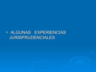     ALGUNAS EXPERIENCIAS
    JURISPRUDENCIALES
 