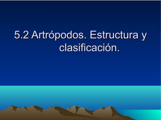 5.2 Artrópodos. Estructura y5.2 Artrópodos. Estructura y
clasificación.clasificación.
 
