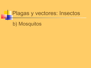 Plagas y vectores: Insectos
b) Mosquitos
 