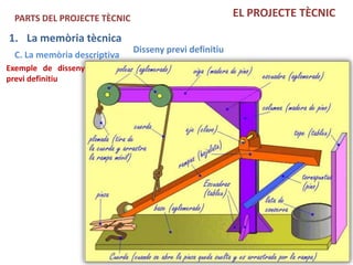 PARTS DEL PROJECTE TÈCNIC                             EL PROJECTE TÈCNIC

1. La memòria tècnica
                             Disseny previ definitiu
 C. La memòria descriptiva
Exemple de disseny
previ definitiu
 
