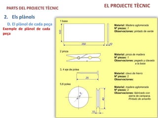 PARTS DEL PROJECTE TÈCNIC    EL PROJECTE TÈCNIC

2. Els plànols
  D. El plànol de cada peça
Exemple de plànol de cada
peça
 