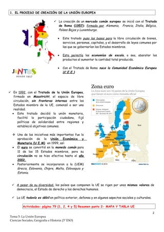 Tema 5 la unión europea - alumno | DOC