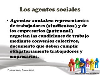 Los agentes sociales ,[object Object],Profesor: Javier Anzano Jericó 