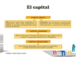 El capital Profesor: Javier Anzano Jericó 