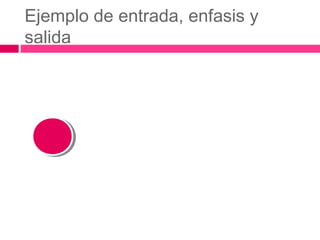 Ejemplo de entrada, enfasis y
salida

 