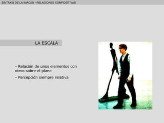 Relación de unos elementos con otros sobre el plano Percepción siempre relativa LA ESCALA 