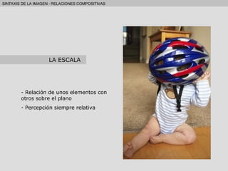 Relación de unos elementos con otros sobre el plano Percepción siempre relativa LA ESCALA 