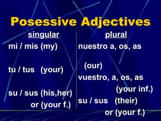 TEMA 5A Possessive Adjectives | PPT