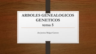 ARBOLES GENEALOGICOS
GENETICOS
tema 5
dra Jessica Melgar Garzon
 