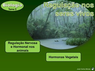 José Carlos Morais
Tema 5
Regulação Nervosa
e Hormonal nos
animais
Hormonas Vegetais
 