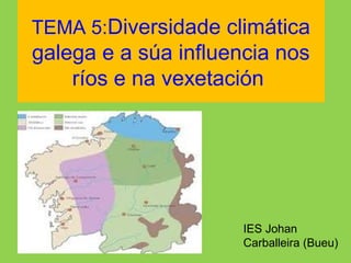 TEMA 5:Diversidade climática
galega e a súa influencia nos
ríos e na vexetación
IES Johan
Carballeira (Bueu)
 