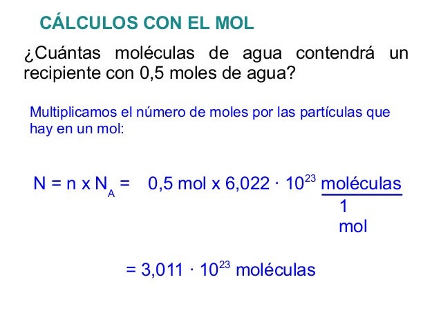 Cuantas Moleculas Hay En Un Mol