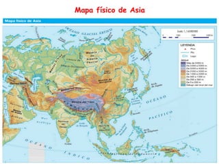 Mapa físico de Asia
 