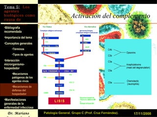 Activación del complemento 17/11/2008 Patología General. Grupo C (Prof. Cruz Fernández). 