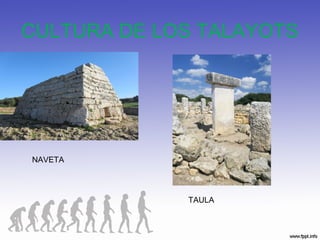 CULTURA DE LOS TALAYOTS
NAVETA
TAULA
 