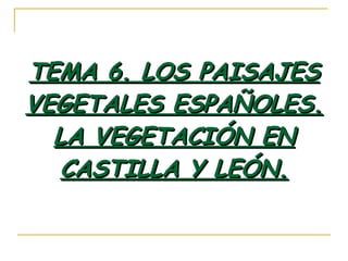 TEMA 6. LOS PAISAJES VEGETALES ESPAÑOLES. LA VEGETACIÓN EN CASTILLA Y LEÓN. 