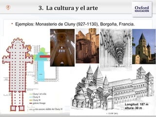 3. La cultura y el arte

   Ejemplos: Monasterio de Cluny (927-1130), Borgoña, Francia.


– Haga clic para modificar el estilo de texto del patrón
   Segundo nivel
     o Tercer nivel
         Cuarto nivel
            Quinto nivel




                                                           Longitud: 187 m
                                                           altura: 30 m
 