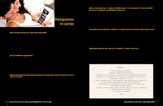 ¿Es posible que nos lleguemos a «cosificar» en nuestras relaciones sexuales?, ¿cómo prevenir esto?
¿Somos conscientes que al apartar sistemáticamente el fin procreativo de nuestra intimidad,
terminamos lesionándola y debilitándola?, ¿cómo así?
¿Qué ayudas podemos tener para vivir la castidad en nuestro matrimonio?
Oremos…
Oh Dios, protégenos y bendícenos.
Profundiza y refuerza nuestro amor a diario.
Concédenos por tu misericordia que no lleguemos a faltarnos de palabra y de pensamiento.
Perdónanos y corrige nuestras faltas, y haz que siempre nos perdonemos cada vez que sin
darnos cuenta nos dañamos el uno al otro.
Cuídanos y guárdanos bien en lo físico, alertas en la mente, tiernos de corazón, y fieles a Ti. Oh
Dios, concédenos el aspirar y llegar a dar y ser lo mejor el uno para el otro.
ambién te pedimos que nos bendigas con tu gracia para responder a tu amor con la
generosidad de nuestros corazones.
Y así, Señor, toma nuestro amor y nuestras vidas en conjunto, que sean para ti una alabanza,
que estén al servicio de los demás.
Por Jesucristo nuestro Señor.
Amén
Dialoguemos
en pareja
¿Qué concepto teníamos de la paternidad responsable?
¿Qué virtudes debemos cultivar desde ahora para vivir nuestro futuro matrimonio dentro de la fe y la
moral de la Iglesia?
¿En qué estábamos equivocados?
70 71La paternidad responsable vivida en espíritu de fecundidadEncuentro II: Sacramento de unidad, enriquecida y fortalecida a través de los hijos
 