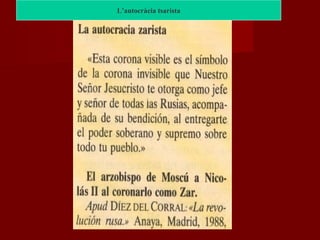 L’autocràcia tsarista
 