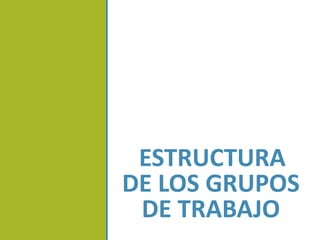 ESTRUCTURA
DE LOS GRUPOS
DE TRABAJO
 