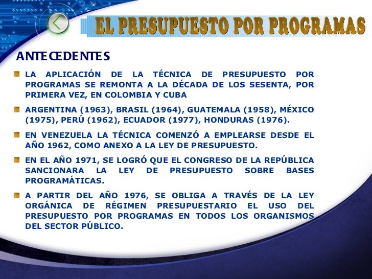 Tema 6. el presupuesto por programas y por proyectos