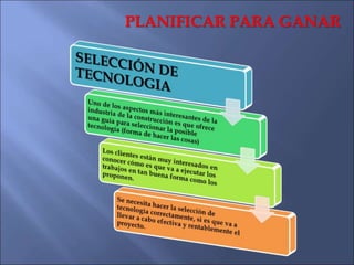 PLANIFICAR PARA GANAR
 