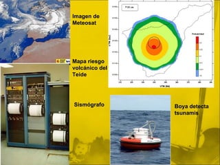 Boya detecta tsunamis Mapa riesgo volcánico del Teide Sismógrafo Imagen de Meteosat 