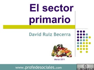 Sector primario  David Ruiz Becerra  www .profedesociales. com Marzo 2011 